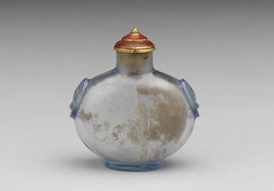 图片[2]-Light-blue transparent glass snuff bottle with a beast-head shoulder-ring design, 18th-19th century, Qing dynasty-China Archive